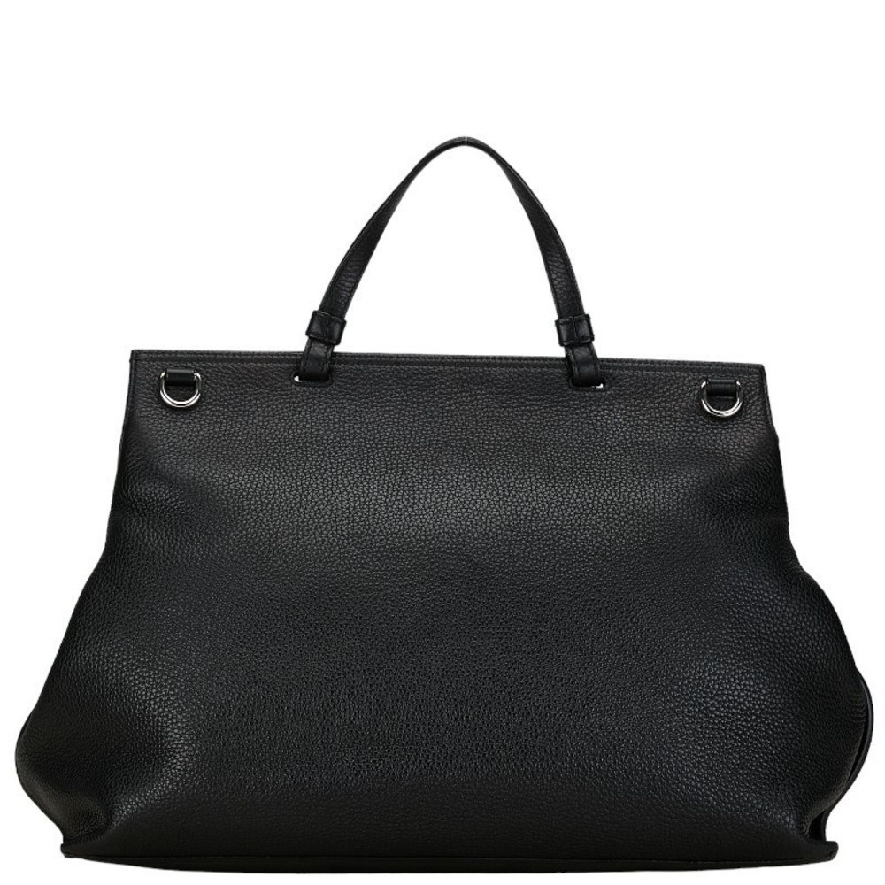 Gucci Daily Leather 2WAY Shoulder Bag Bamboo Tote Black Bag - Picture 4 of 11
